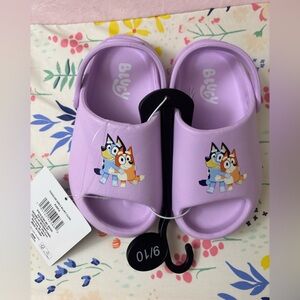 Target Lilac Bluey Kids Slide Sandals with Cartoon Graphic